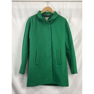 J.Crew Factory Wool-Blend Kelly-Green Pea Coat Women's Size 4